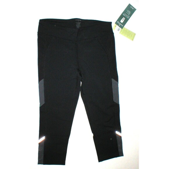 Womens New Zobha Yoga Capri Pants 4 NWT $88 Black Gray Run Pilates Barre Gym S - Picture 1 of 4